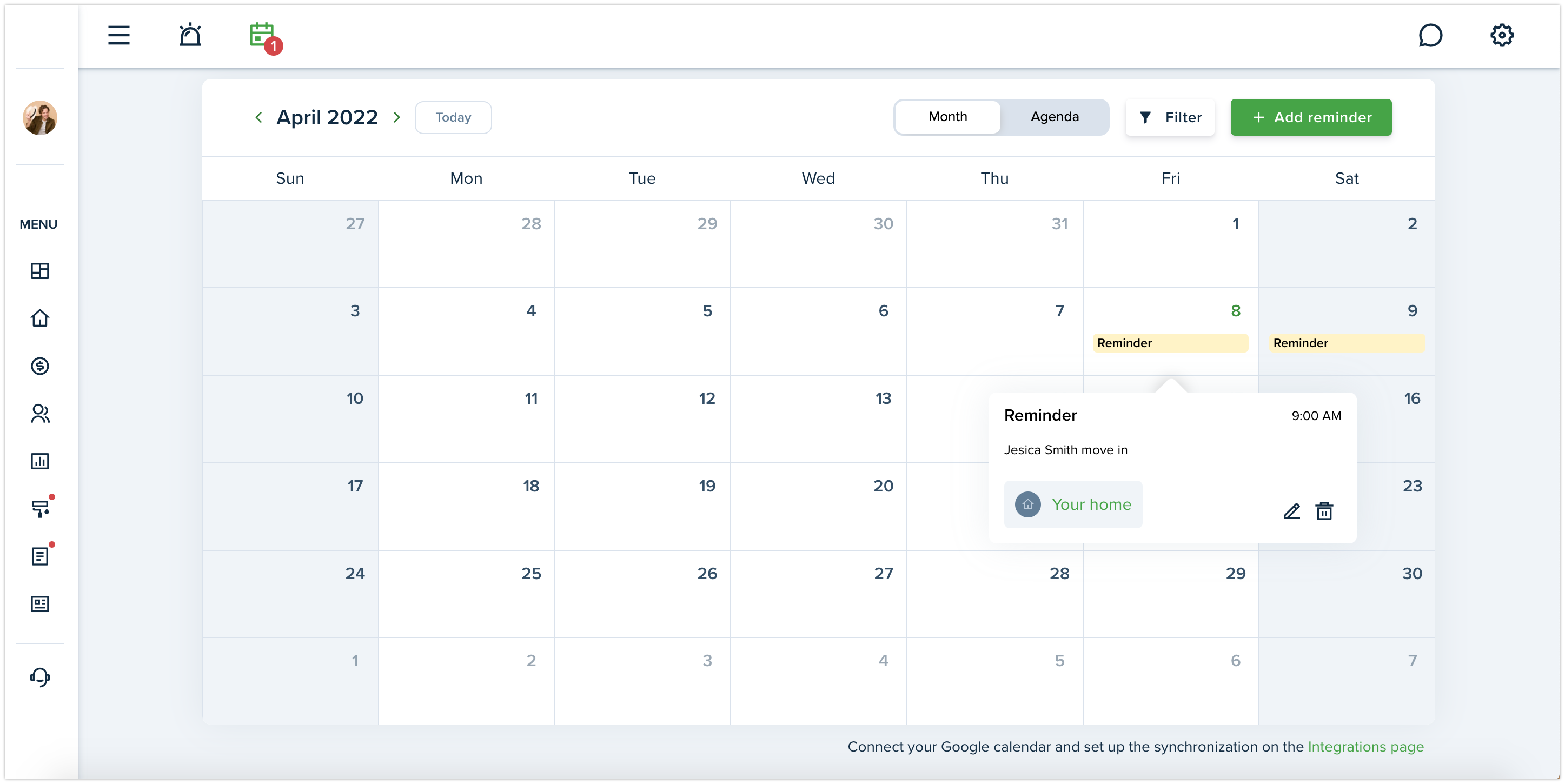 New design of a calendar