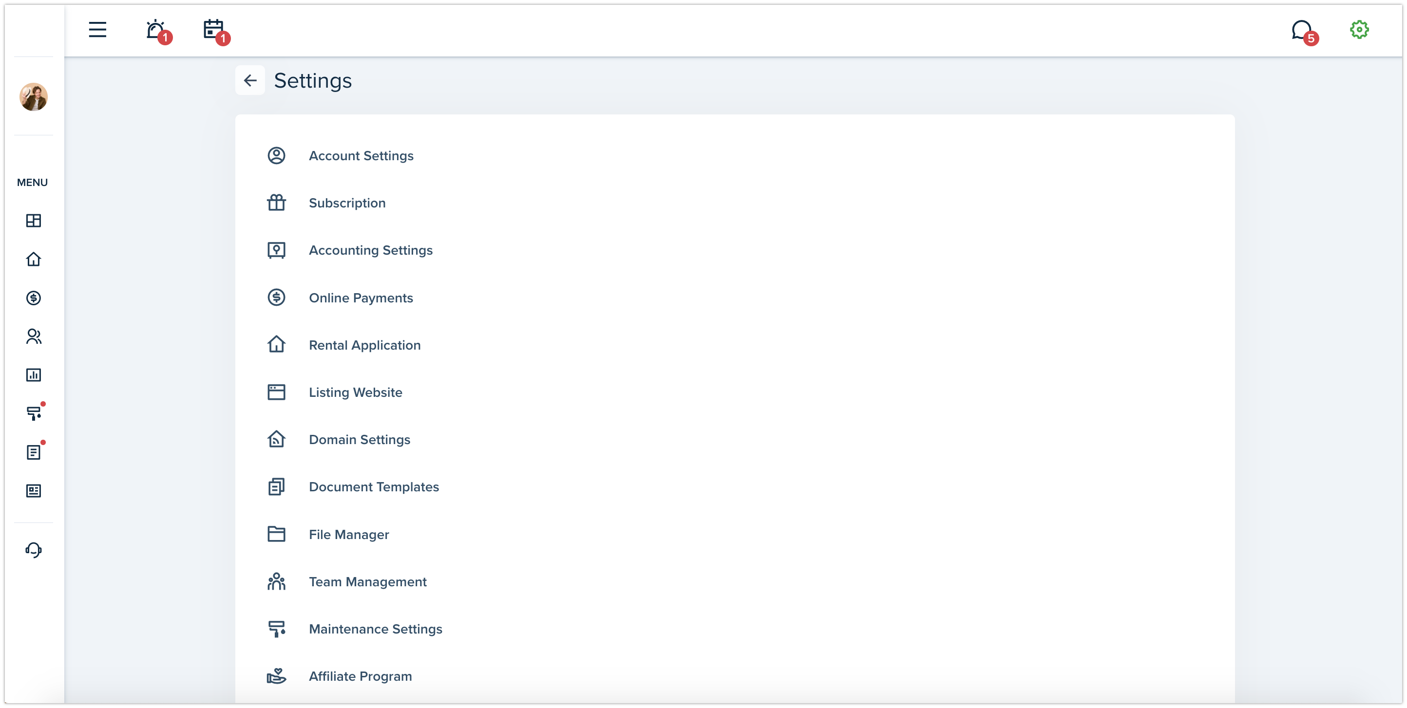 New design of the Settings Page